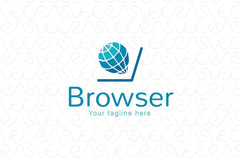 Browser - Globe & Desktop Iconic Stock Logo Template for Web & Online Services