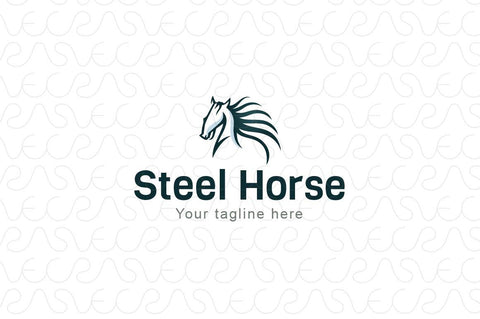 Steel Horse - Energetic Domestic Animal Stock Logo TemplateSteel Horse - Energetic Domestic Animal Stock Logo Template
