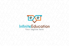 Infinite Education - Simple Abstract Owl Bird Stock Logo Template