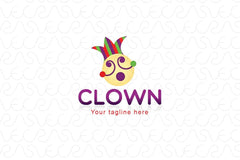 Clown - Amusing Joker Face Stock Logo Template for Entertainment & Creative Fields