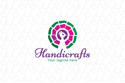 Handicrafts - Peacock Bird Stock Logo Template