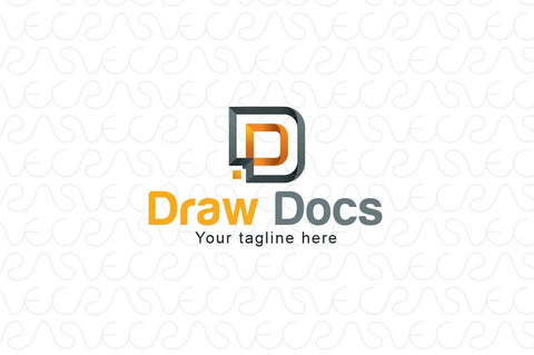 Draw Docs - Abstract Alphabetic Monogram Stock Logo Template of Letter "D"