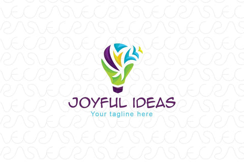 Joyful Ideas - Bulb Object Stock Logo Template for Creative and Productive Services