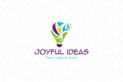 Joyful Ideas - Bulb Object Stock Logo Template for Creative and Productive Services