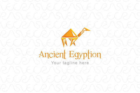 Ancient Egyptian - Geometrical Graphic Stock Logo Template of Desert Animal Camel