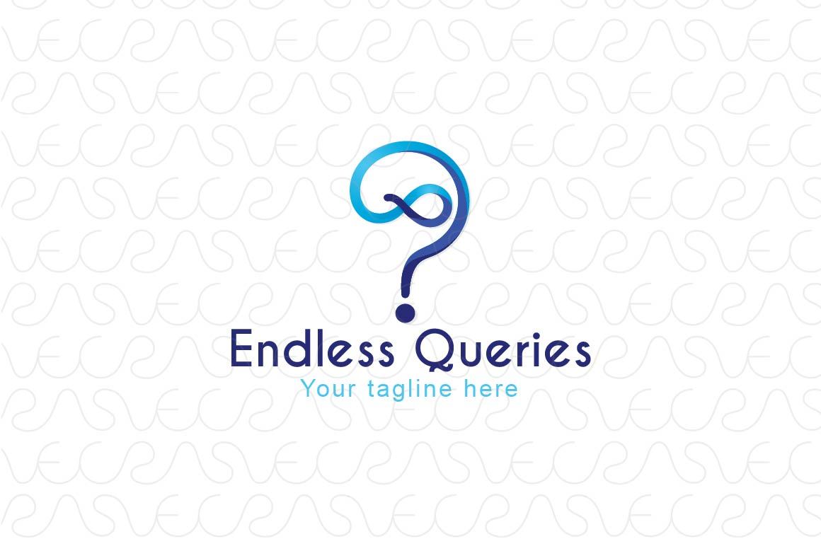 Endless Queries - Interrogation & Infinity Symbol Stock Logo Design for Customer Care & Online Quiz