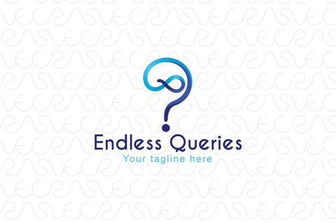 Endless Queries - Interrogation & Infinity Symbol Stock Logo Design for Customer Care & Online Quiz