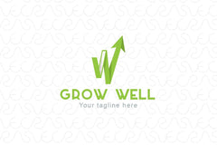 Grow Well- Business & Growth Abstract Stock Logo Template