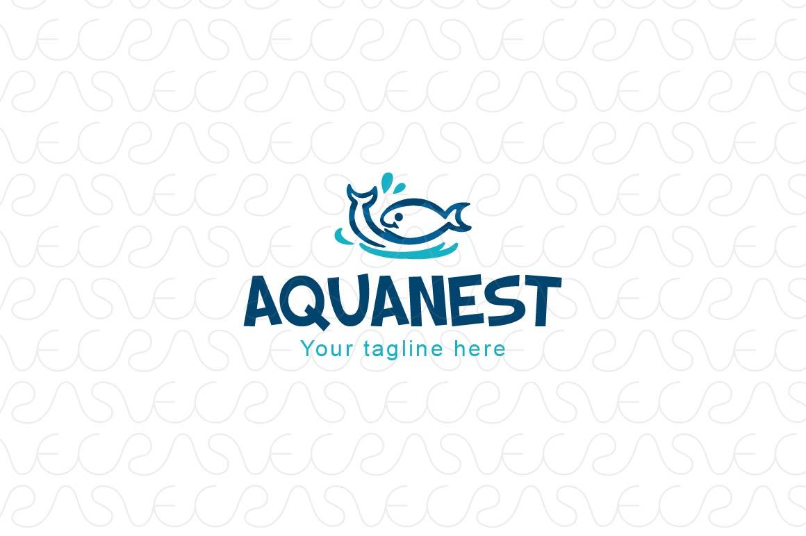 Aqua Nest - Fish Animal Stock Logo Template for Fish & Aquatic Conservation
