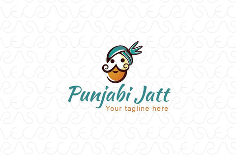 Punjabi Jatt - Cultural Indian Face Stock Logo Template