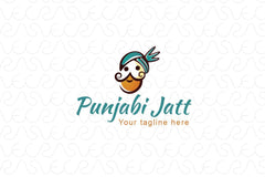 Punjabi Jatt - Cultural Indian Face Stock Logo Template