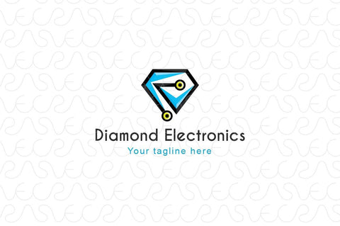 Diamond Electronics - Abstract Stone & Electron Stock Logo Template