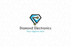 Diamond Electronics - Abstract Stone & Electron Stock Logo Template