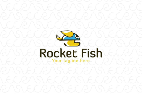 Rocket Fish - Simple Cute Stock Logo Template