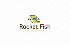 Rocket Fish - Simple Cute Stock Logo Template