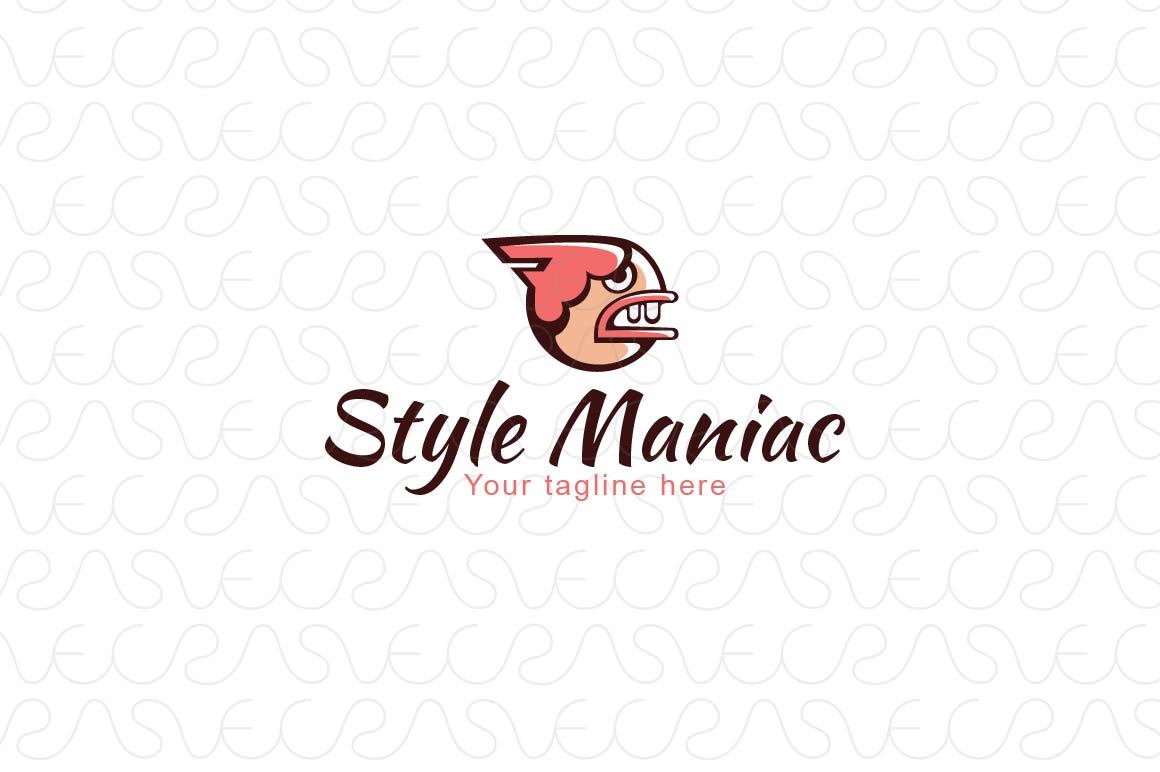 Style Maniac - Illustrative Comic Aggressive Face Stock Logo Template