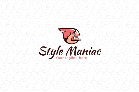 Style Maniac - Illustrative Comic Aggressive Face Stock Logo Template