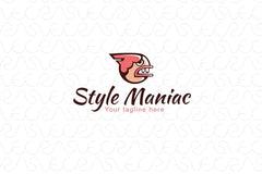 Style Maniac - Illustrative Comic Aggressive Face Stock Logo Template