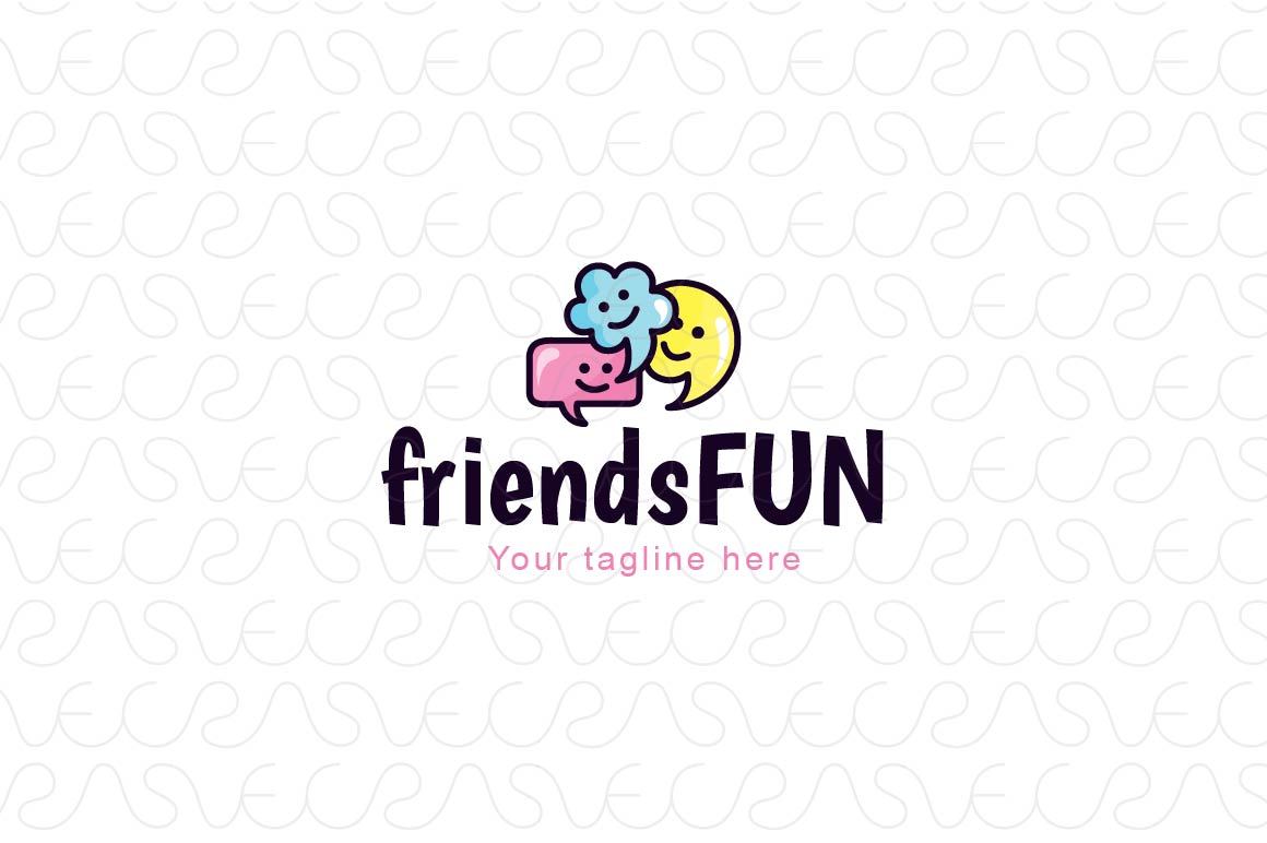 Friends Fun -  Stock Logo Template for Social Communication  