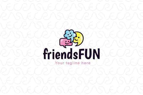 Friends Fun -  Stock Logo Template for Social Communication