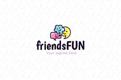 Friends Fun -  Stock Logo Template for Social Communication  