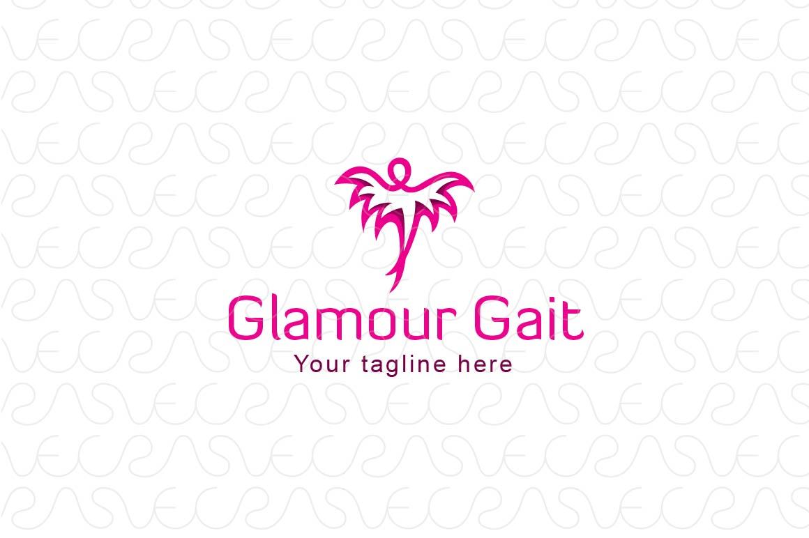Glamour Gait - Fashion Walk Feminine Figure Stock Logo Template