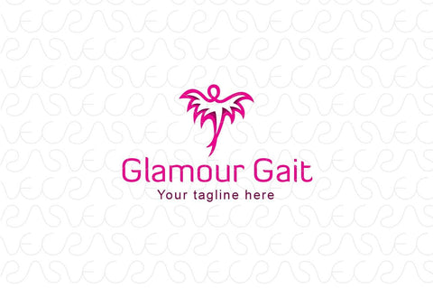 Glamour Gait - Fashion Walk Feminine Figure Stock Logo Template