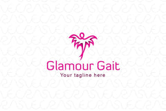 Glamour Gait - Fashion Walk Feminine Figure Stock Logo Template