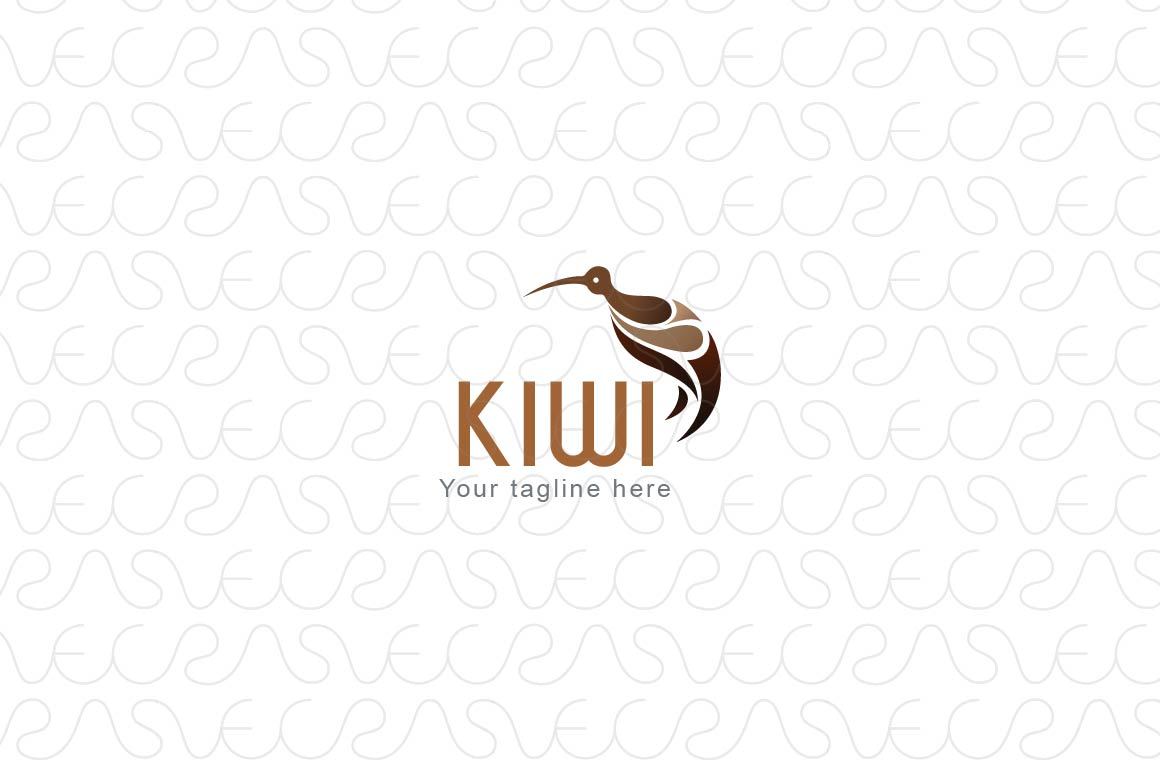 Kiwi - Long Beak Brown Bird Stock Logo Template