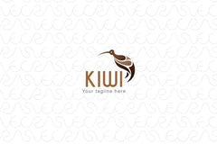 Kiwi - Long Beak Brown Bird Stock Logo Template