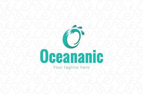 Oceanic - Ocean Tides Alphabetic Stock Logo Template of Natural Elements