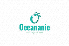 Oceanic - Ocean Tides Alphabetic Stock Logo Template of Natural Elements