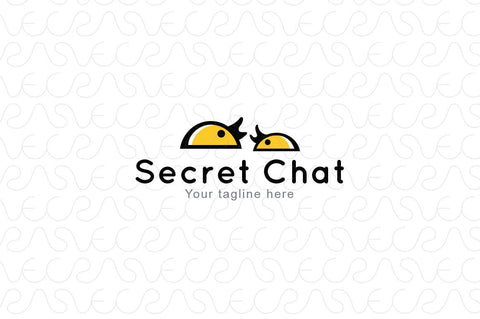 Secret Chat - Small Abstract Graphics of Tweeting Chickens Stock Logo Template
