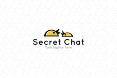 Secret Chat - Small Abstract Graphics of Tweeting Chickens Stock Logo Template