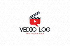 Video Log - Movie Production & Entertainment Media Stock Logo Template for Blog & Apps