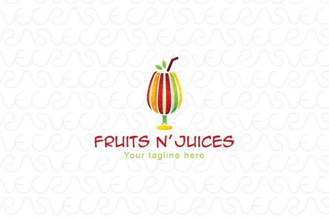 Fruit n' Juices - Fresh Fruit Slices Abstract Stock Logo Template for Juice Bar