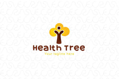 Health Tree - Abstract Figurative Nature Object  Stock Logo Template