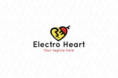 Electro Heart - Plug & Spark Iconic Stock Logo Template