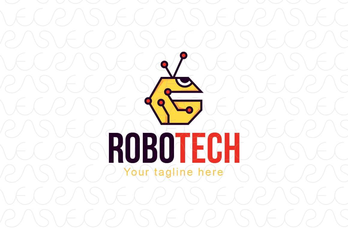 Robot Tech - Cute Robot Stock Logo Design Template for Gaming & Engineering