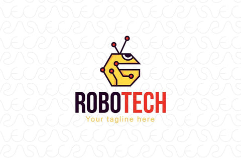 Robot Tech - Cute Robot Stock Logo Design Template for Gaming & Engineering