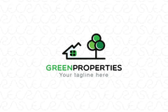 Green Properties - Eco Friendly Real Estate Properties Stock Logo Template