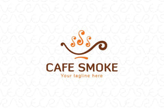 Cafe Smoke - Simple Abstract Coffee Logo Design