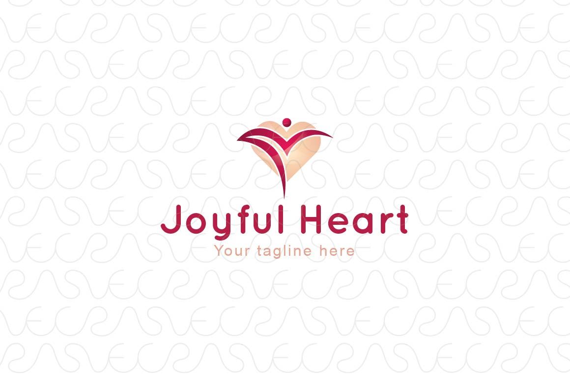 Joyful Heart - Happy Figure Iconic Stock Logo Template