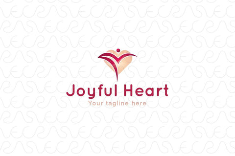 Joyful Heart - Happy Figure Iconic Stock Logo Template