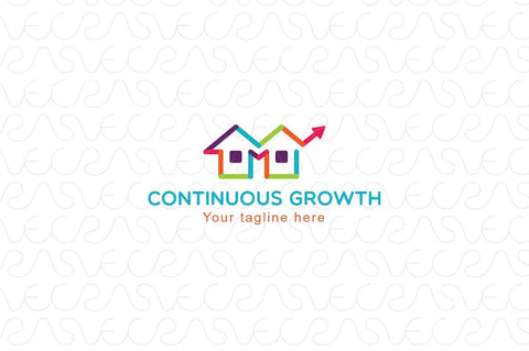 Continuous Growth - Industrial Property & Business Statics Stock Logo Template