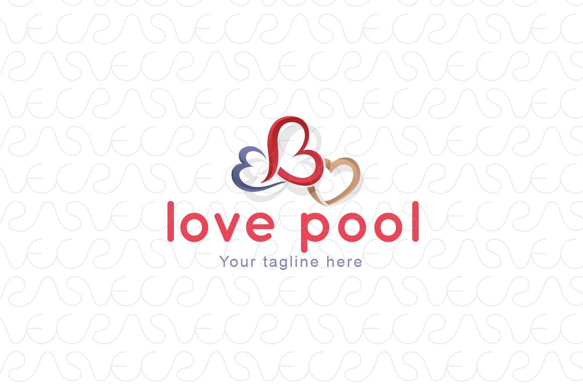 Love Pool - Creative Composition of Hearts Stock Logo Template