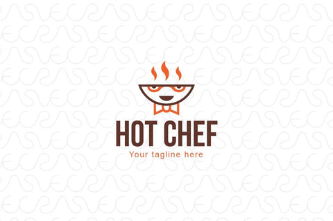 Hot Chef - Simple Illustrative Stock Logo Template for Restaurants & Food Blogs