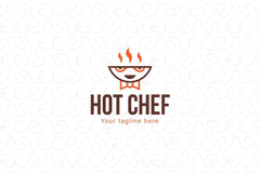 Hot Chef - Simple Illustrative Stock Logo Template for Restaurants & Food Blogs