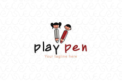 Play Pen - Cute Kids Abstract Stock Logo Template for Primary Education School