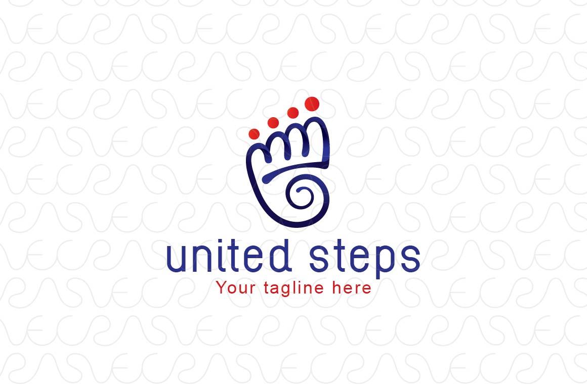 United Steps - People Community Group Stock Logo Template